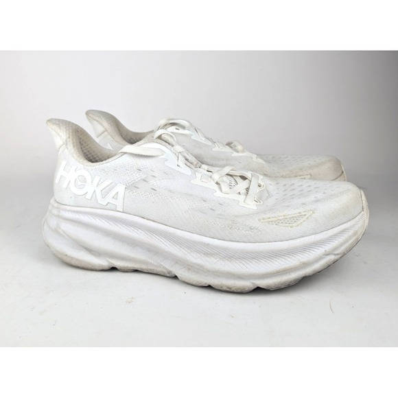 Hoka One One Shoes - Hoka One One Clifton 9 White Running Shoes Sneakers Womens Size 8.5B